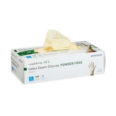 Mckesson Latex Exam Glove, Large, Ivory, 100PK 14-318